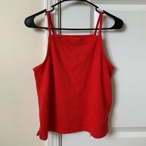 Madewell Square Neck Seersucker Apron Tank